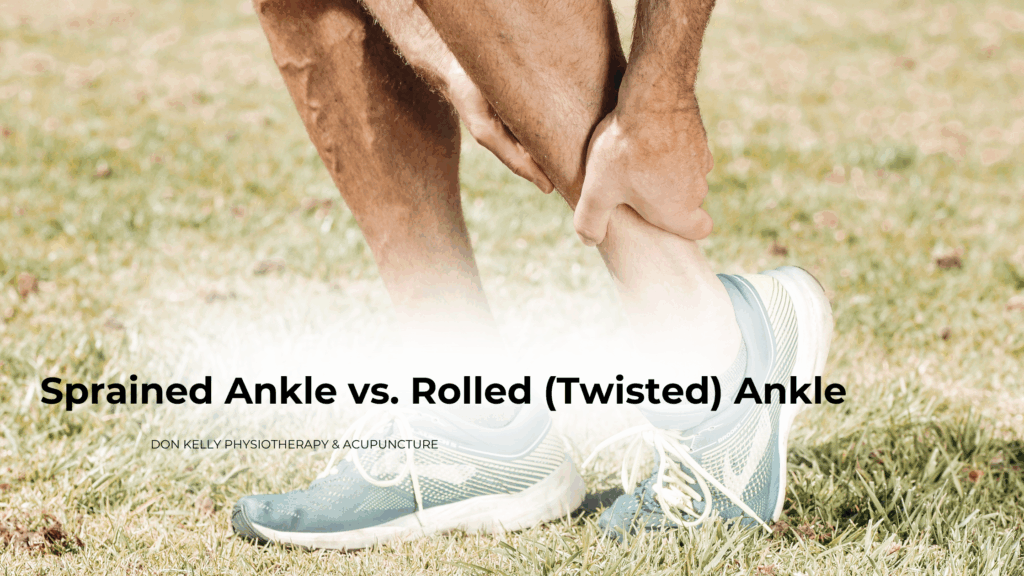 Physiotherapist guiding a patient performing balance training on a wobble board at Don Kelly Physiotherapy to improve ankle stability and prevent chronic ankle instability after a sprain."